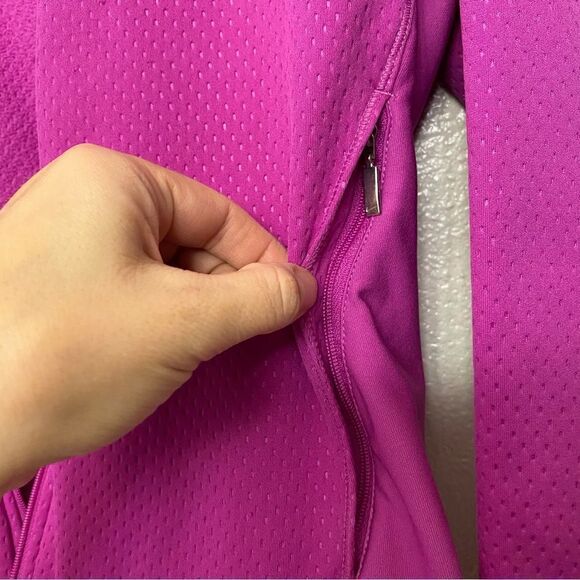 Nike Golf hot neon Pink Polka Dot Tour Performance Therma-Fit Jacket Full Zip M - Picture 5 of 13